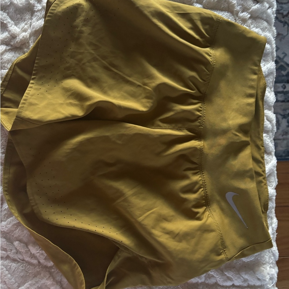 Nike Yellow Athletic Shorts Lightweight Satin Finish